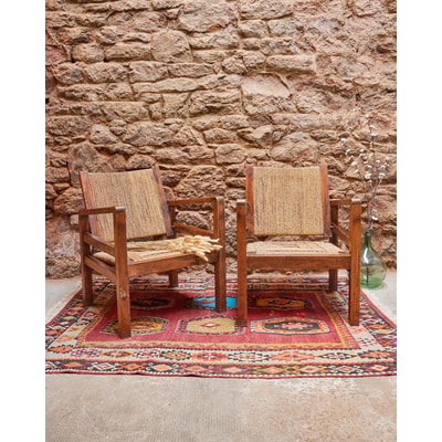 Paire de fauteuils en cordes des années 50 Ernest N°812 - Bon état DEBONGOUT