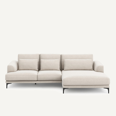 Canapé d'angle méridienne XL droit, en toile chinée, MARSILE AM.PM