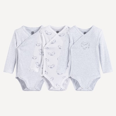 Zestaw 3 bawełnianych body z długim rękawem i nadrukiem koali LA REDOUTE COLLECTIONS