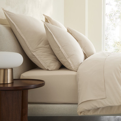Sabbal Washed Cotton Percale Pillowcase AM.PM