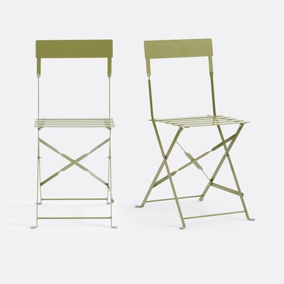 Lot de 2 chaises pliantes métal fer, OZEVAN LA REDOUTE INTERIEURS