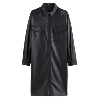 Abito chemisier a maniche lunghe in similpelle LA REDOUTE COLLECTIONS