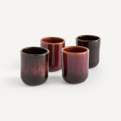 Lot de 4 petites tasses grès émaillé, Zouro AM.PM