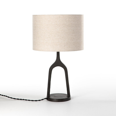 Tischlampe Jakomé, Metall und Leinen AM.PM