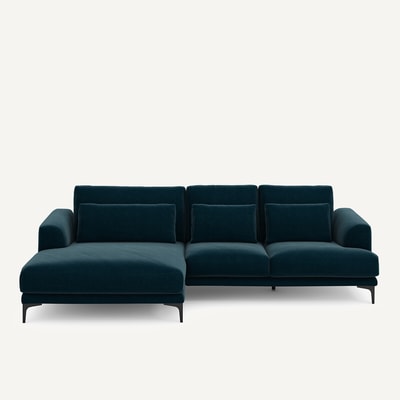 Ecksofa Meridian XL links in Velours, MARSILE AM.PM