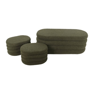 Banc coffre avec 2 poufs de rangement bouclette SNOW SWEEEK