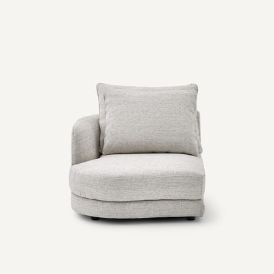 Demi-canapé gauche, arrondi, modulable en toile jaspée, TIBERIO AM.PM