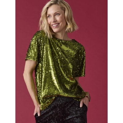 Tee-shirt manches courtes à sequins DAXON