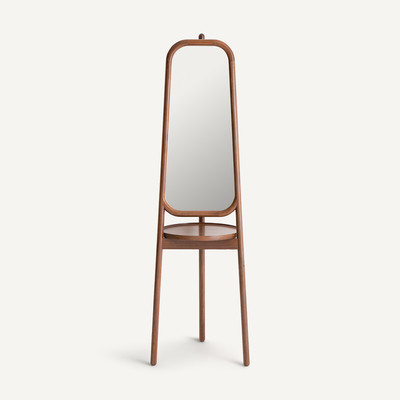 Miroir serviteur sur pied en noyer, hauteur 179,4 cm, ERCUS AM.PM
