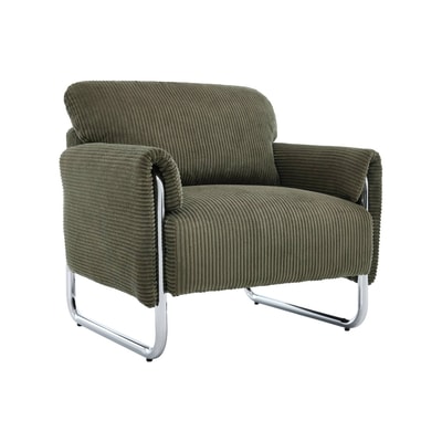 Fauteuil vintage velours côtelé armature chromée VINTAGE SWEEEK