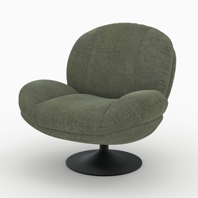 Fauteuil pivotant en tissu effet velours - RICCI MAISON PAVANE