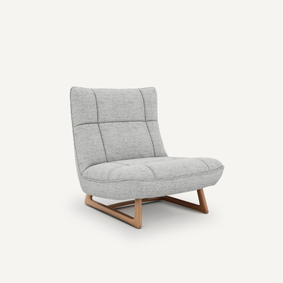Fauteuil version chêne et tissu chiné, Lafar AM.PM