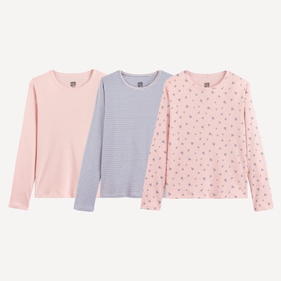 Set van 3 onderhemdjes met lange mouwen LA REDOUTE COLLECTIONS
