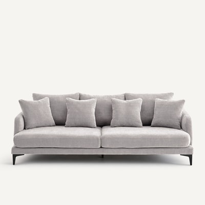 Canapé droit, 3 ou 4 places, en polyester et coton, MODERNISTE EMMANUEL GALLINA X AM.PM