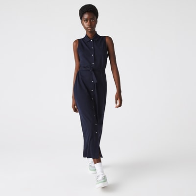 Polo jurk zonder mouwen, piqué tricot in katoen LACOSTE