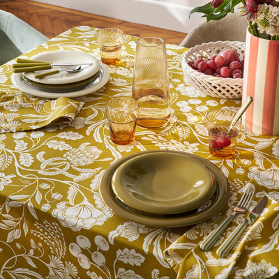 Lote de 4 guardanapos de algodão lavado, estampado com flores, LINDA LA REDOUTE INTERIEURS