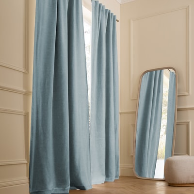 Tenda oscurante in lino lavato, linguette a scomparsa, Private AM.PM