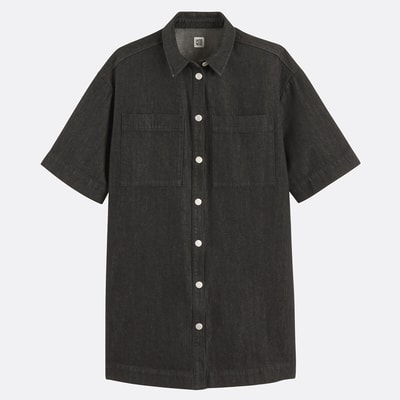 Losvallende korte jurk in denim, Signature SARA LA REDOUTE COLLECTIONS