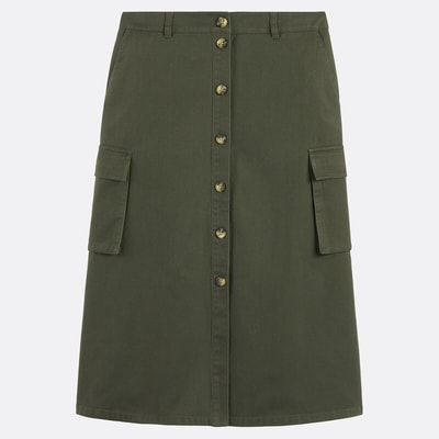 Bomullskjørt med knapper foran LA REDOUTE COLLECTIONS