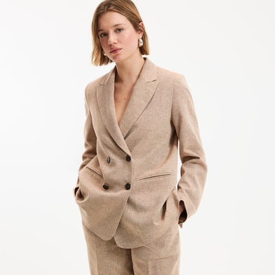 Lange blazer, oversized model, van linnen en katoen LA REDOUTE COLLECTIONS