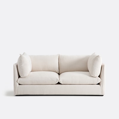 Sofá direito, 3 lugares, em veludo texturado espesso, MALO LA REDOUTE INTERIEURS