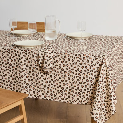 Nappe en coton, imprimé léopard, LEOPOLD LA REDOUTE INTERIEURS
