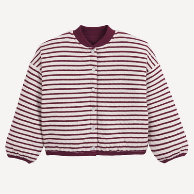 Gestreept, omkeerbaar sweatervest met drukknopen LA REDOUTE COLLECTIONS