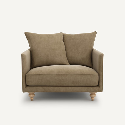 Fauteuil velours stonewashed, Lazare AM.PM