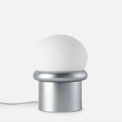 Tafellamp in verchroomd ijzer en opaline glas, CALAN LA REDOUTE INTERIEURS