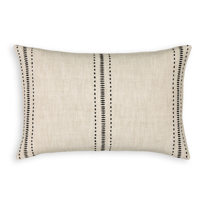 Housse de coussin brodée, coton et lin, Krouch AM.PM