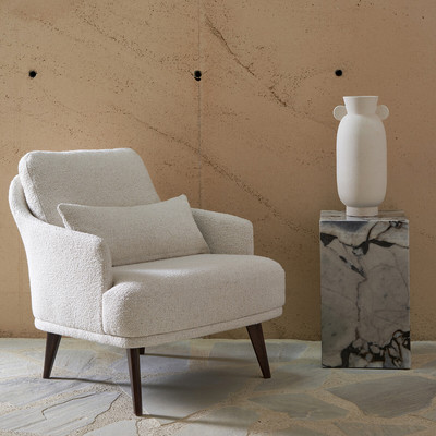 Sessel Classico, nussbaumfarben und Strukturgewebe AM.PM
