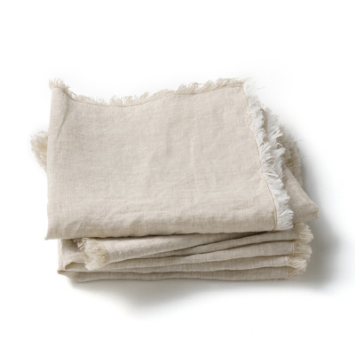 Lot de 4 serviettes de table en lin lavé, Yastigi AM.PM