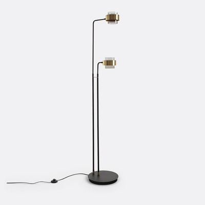 Vloerlamp met 2 armen, glas en metaal, Botello LA REDOUTE INTERIEURS