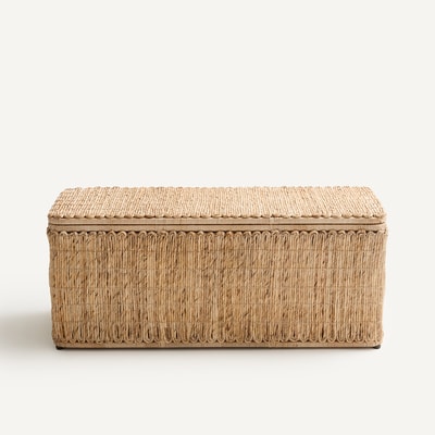 Coffre de rangement, en écorce de bananier tressée, KYMA AM.PM