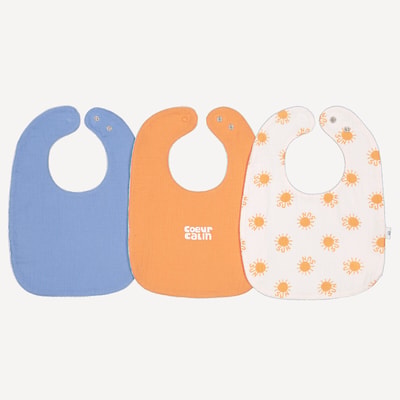 Set van 3 katoenen slabbetjes van gaas en badstof LA REDOUTE COLLECTIONS