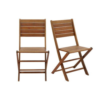 Chaises de jardin pliantes en bois massif (lot de 2) CANOPEE MILIBOO