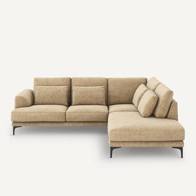 Geschlossenes Ecksofa Marsile mit Ecke rechts, Strukturbaumwolle AM.PM