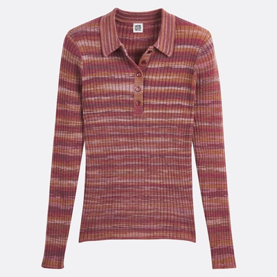 Poloshirt med knapper i fin ribstrik LA REDOUTE COLLECTIONS