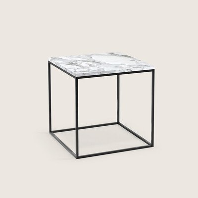 Mahaut Black Metal & Marble Side Table AM.PM
