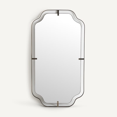 Miroir style années 30, en métal fer gun métal, hauteur 110 cm, EYLEEN AM.PM