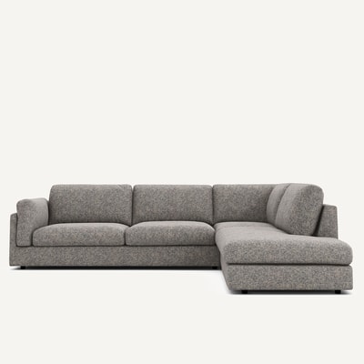 Divano angolare convertibile con chaise longue in misto cotone César AM.PM
