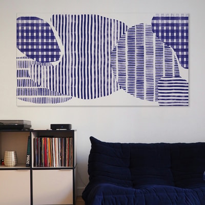 Tableau canopée bleu en toile imprimée, 200x110 cm ACTE DECO