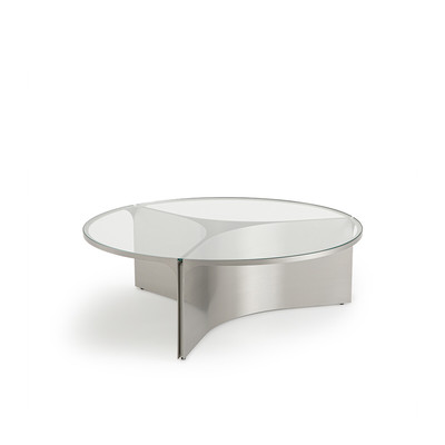 Mesa de centro, em vidro e metal, modelo grande, Gira AM.PM