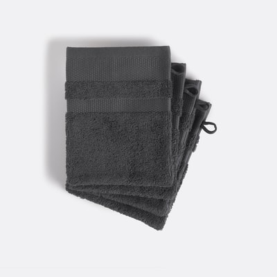 Set van 4 washandjes van gekamd katoenen van 600 g/m², KHEOPS LA REDOUTE INTERIEURS