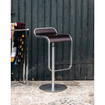 Tabouret en aluminium brossé Axel N°506 - Bon état DEBONGOUT