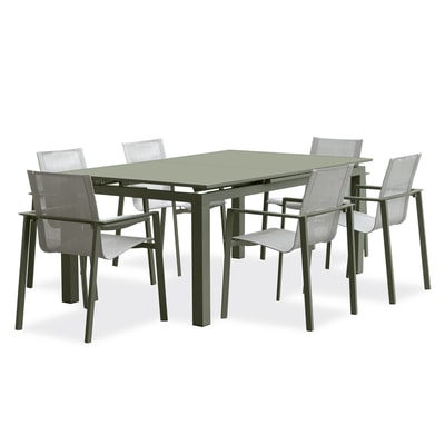 Ensemble repas de jardin 6 places en aluminium MIAMI DCB GARDEN