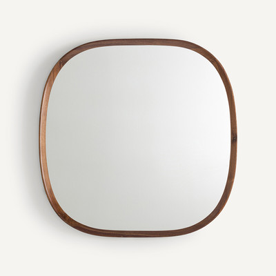 Miroir organique noyer massif et MDF, H80cm, Orion AM.PM