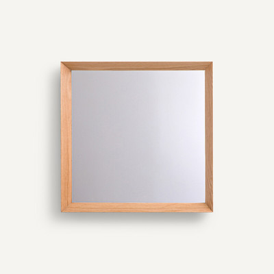 Miroir carré chêne massif H60 cm, Andromède AM.PM