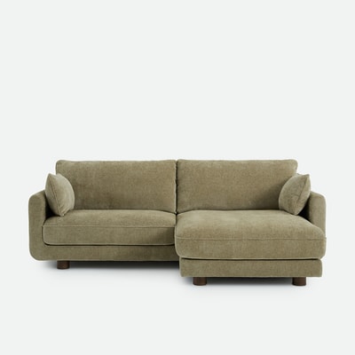Sofá de canto reversível de 3 lugares em chenille jacquard, EMILIO LA REDOUTE INTERIEURS