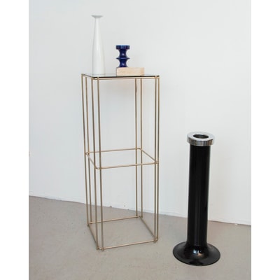 Table d'appoint en verre et métal Hanna N°1260 - Bon état DEBONGOUT